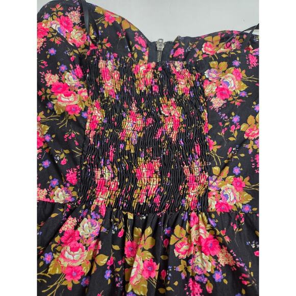 PINK by Victoria's Secret Multicolor Floral Cotton Romper Strapless Size Large - Picture 8 of 11